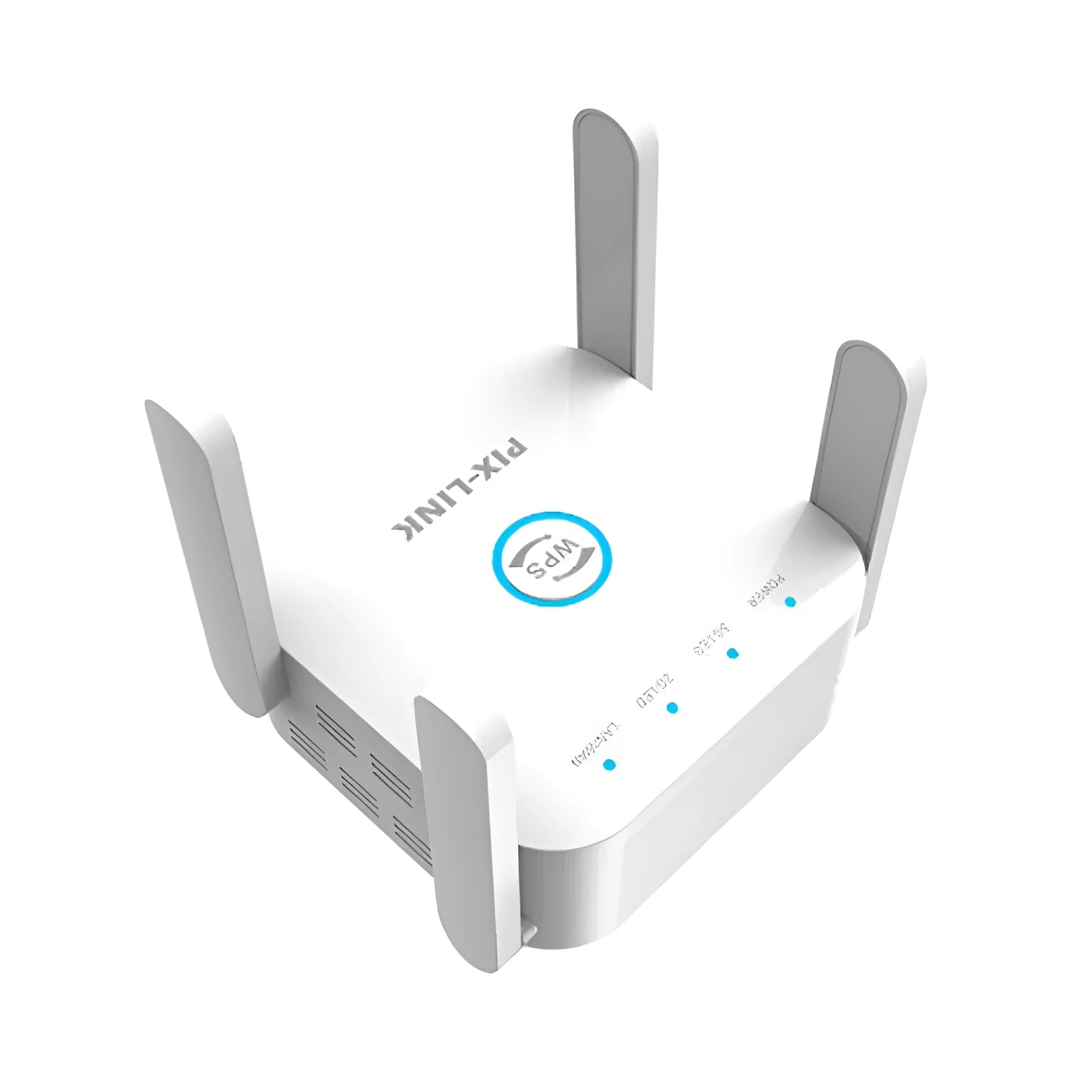 PIXLINK AC24 white and black dual-band wireless WiFi router and range extender unit