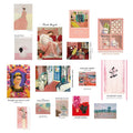 Nordic literary style wallpaper mural design on paper for bedroom wall decoration.