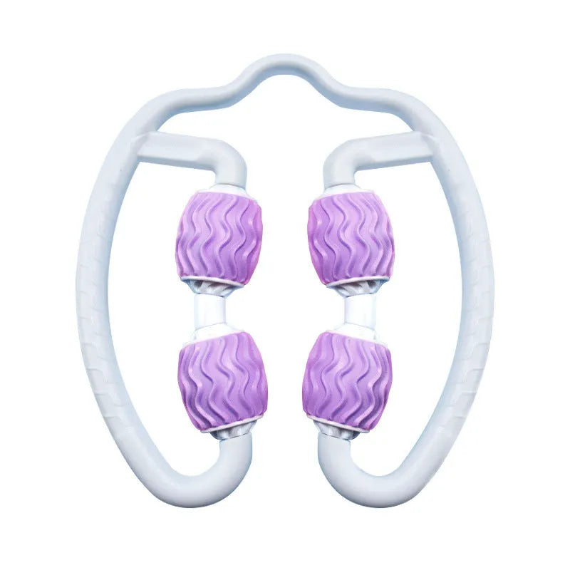 Purple and pink annular silicone leg massage roller fitness equipment