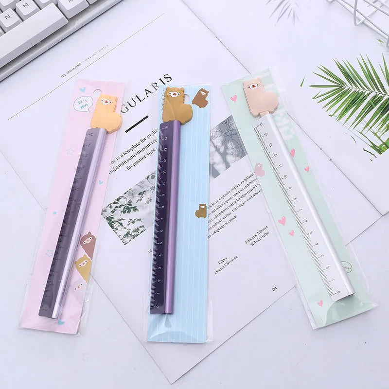 Alpaca design aluminium straight ruler showing 30cm measurement markings