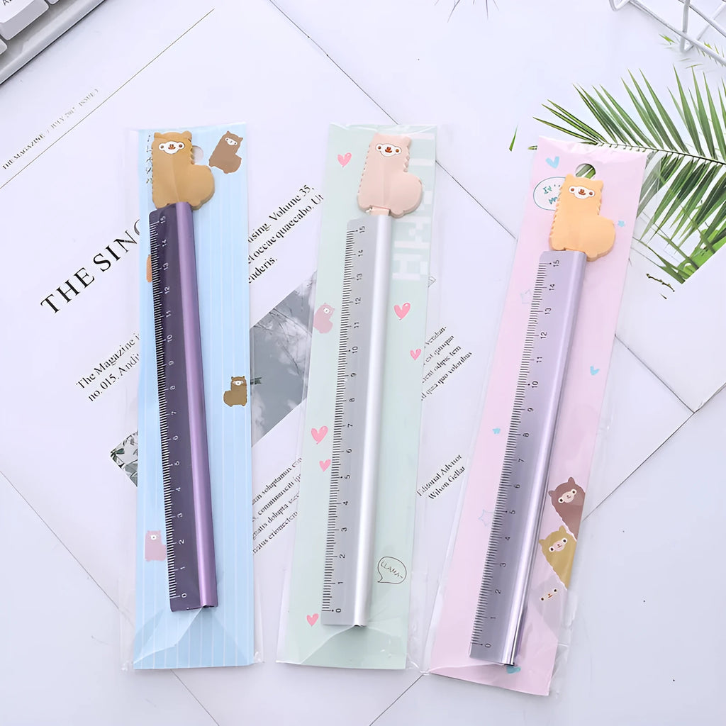 Alpaca design aluminium straight ruler showing 30cm measurement markings