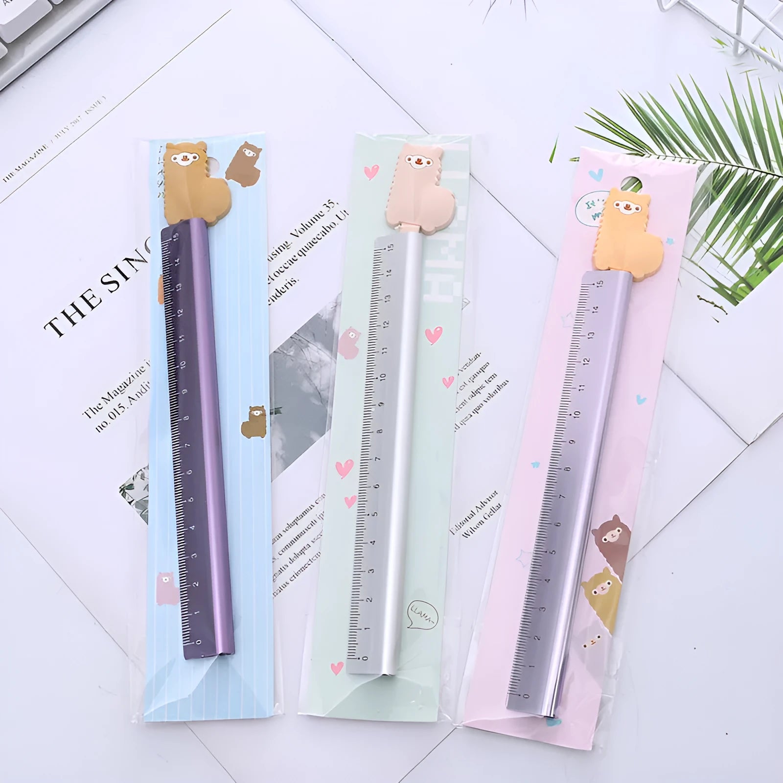 Alpaca design aluminium straight ruler showing 30cm measurement markings