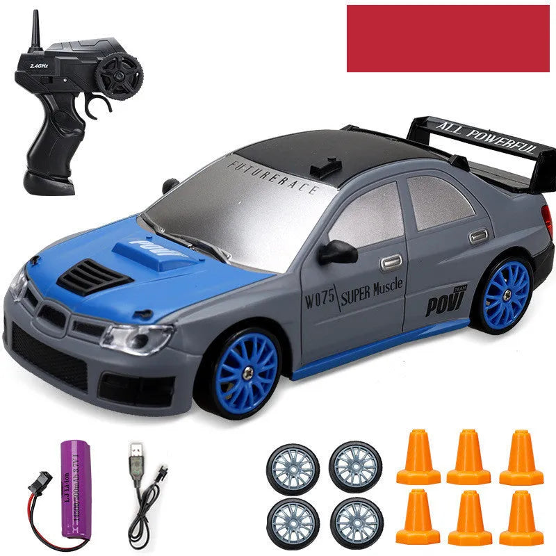 Huangbo red electric remote control drift car toy on a surface