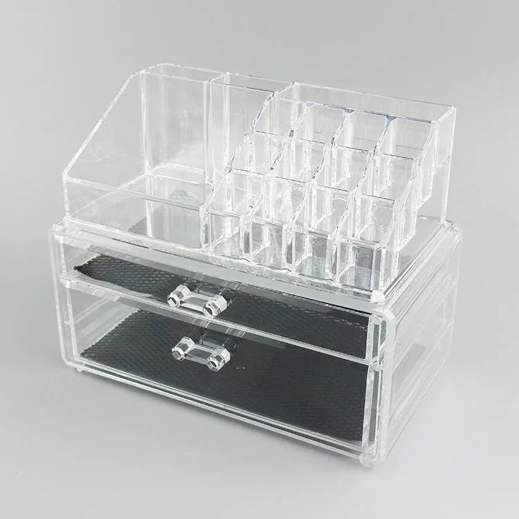 Clear foldable acrylic makeup storage organiser box with 18 litre capacity