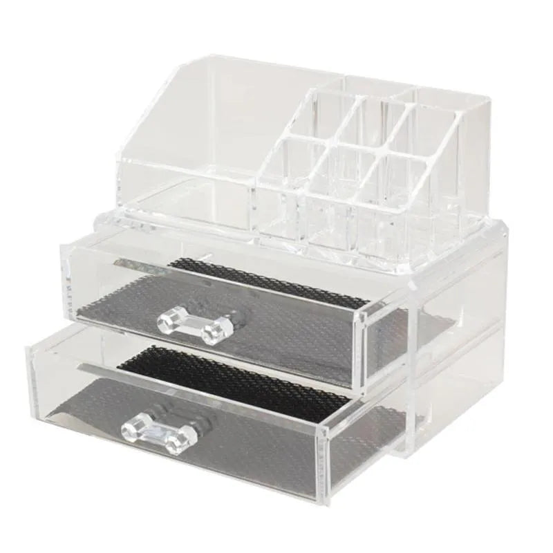 Clear foldable acrylic makeup storage organiser box with 18 litre capacity