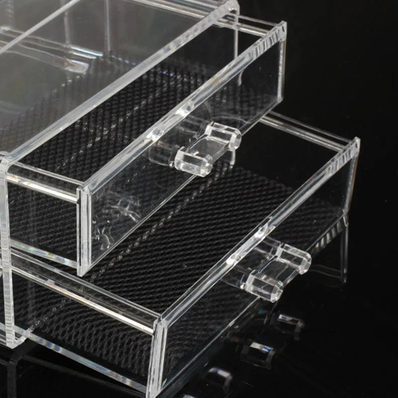 Clear foldable acrylic makeup storage organiser box with 18 litre capacity
