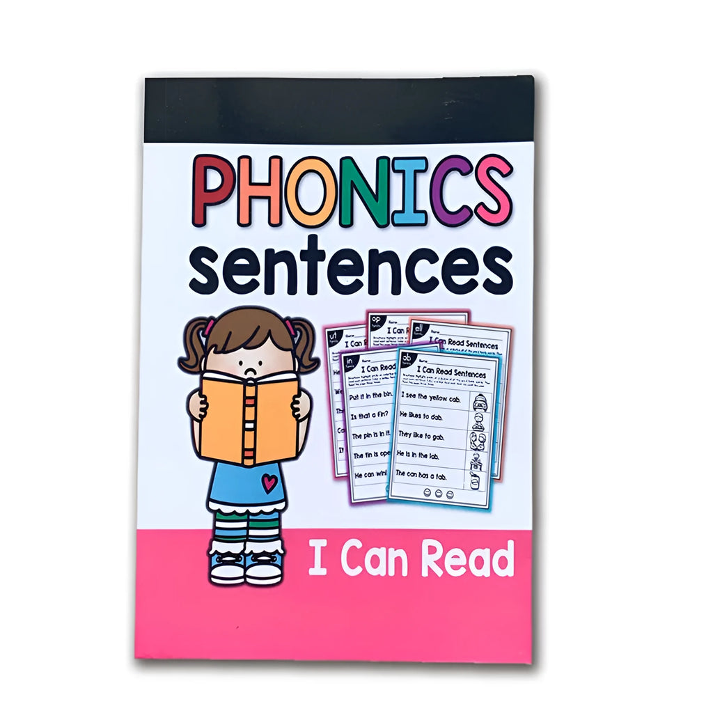Children's phonics reading worksheet showing English language exercises for age 6+