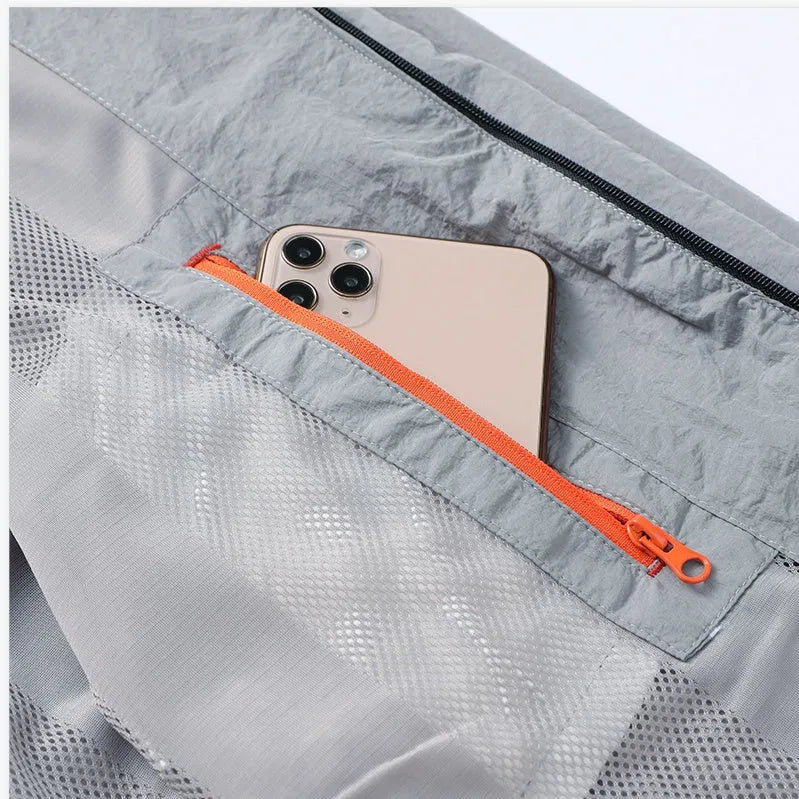 Kentino men's blue lightweight polyester summer shirt on a hanger, showing a fashionable city style cut.
