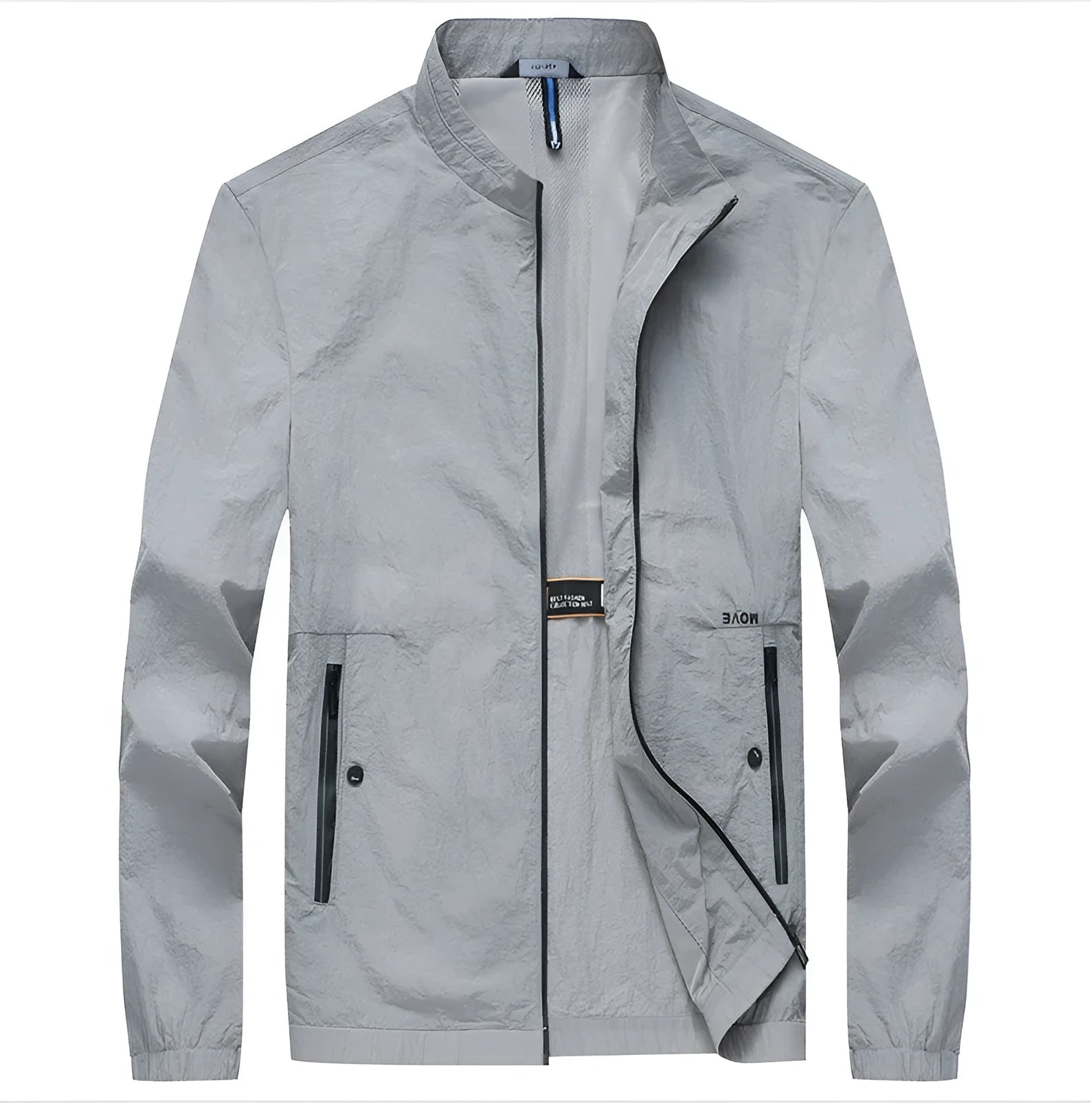 Kentino men's blue lightweight polyester summer shirt on a hanger, showing a fashionable city style cut.