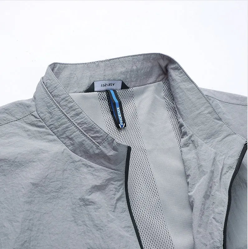 Kentino men's blue lightweight polyester summer shirt on a hanger, showing a fashionable city style cut.