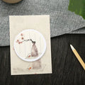 Set of botanical leaf-shaped sticky notes showing eight different designs including ginkgo and maple leaf patterns