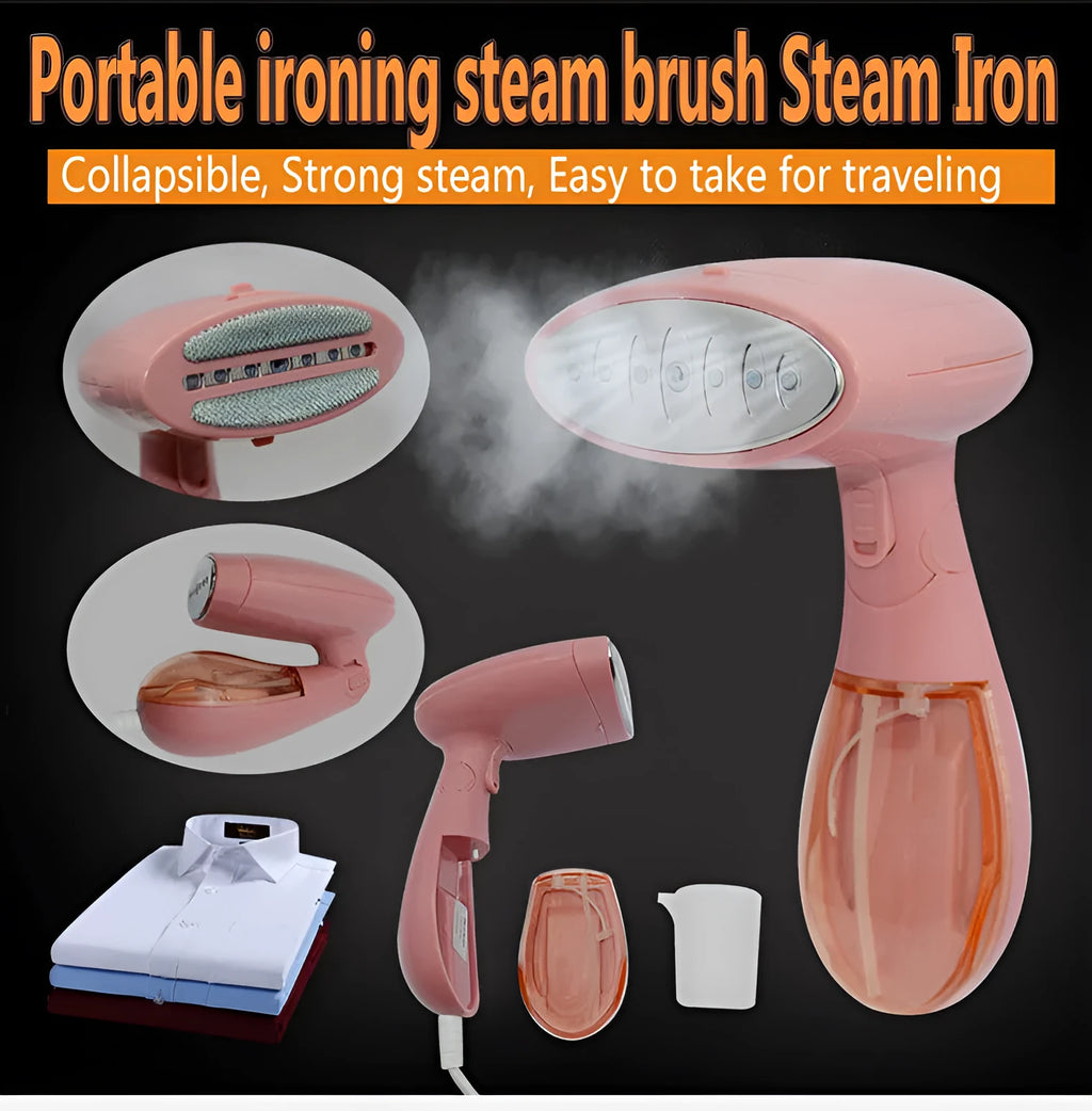 Sokany pink handheld steam ironing brush with 1500W power for clothes wrinkle removal