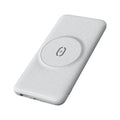 Mint green MagSafe-compatible magnetic wireless charging power bank with clip, showing dimensions.