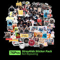 Star-shaped luggage sticker featuring music group designs, size 6cm by 4cm.