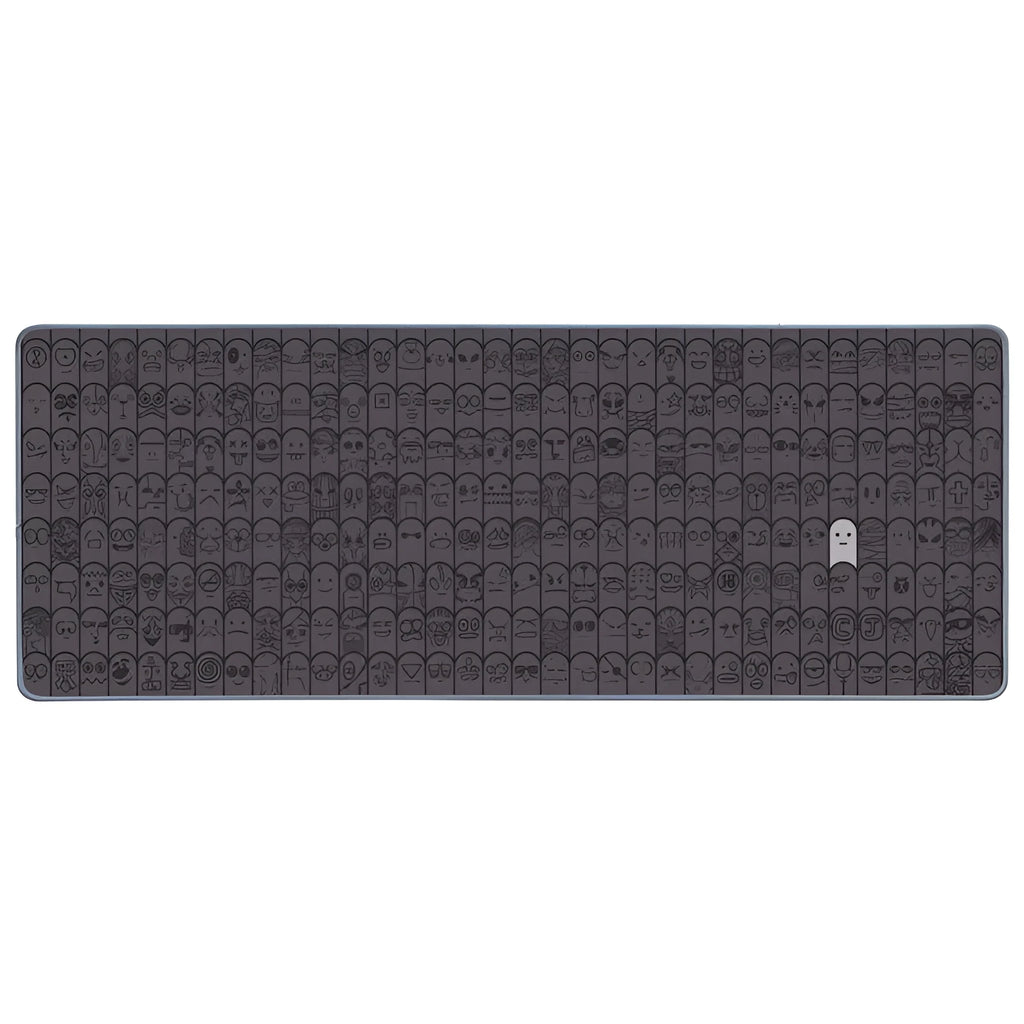 Grey cloth gaming mouse wrist support pad on desktop surface