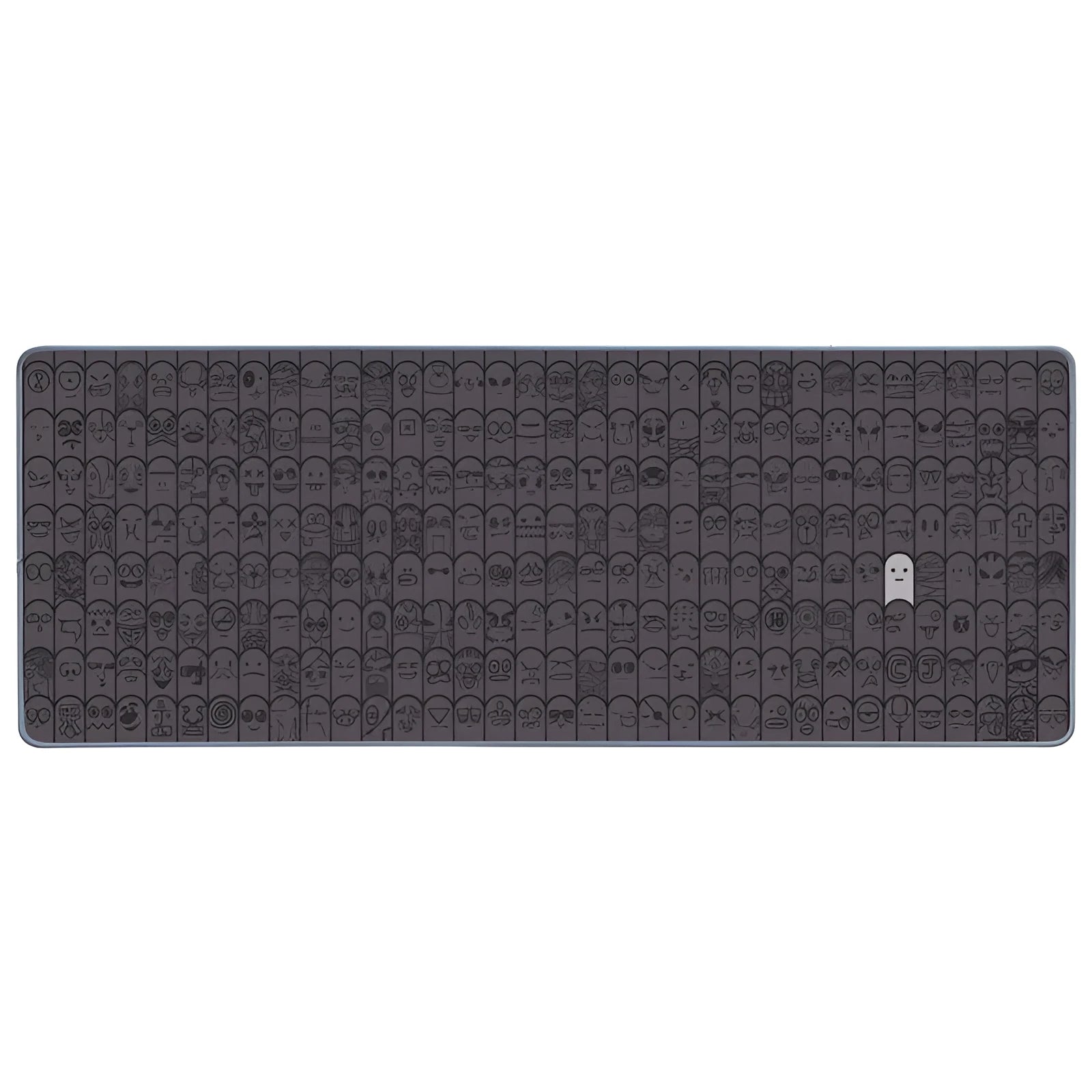 Grey cloth gaming mouse wrist support pad on desktop surface