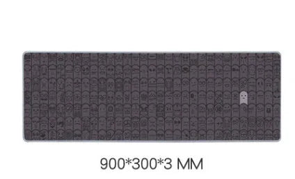 Grey cloth gaming mouse wrist support pad on desktop surface