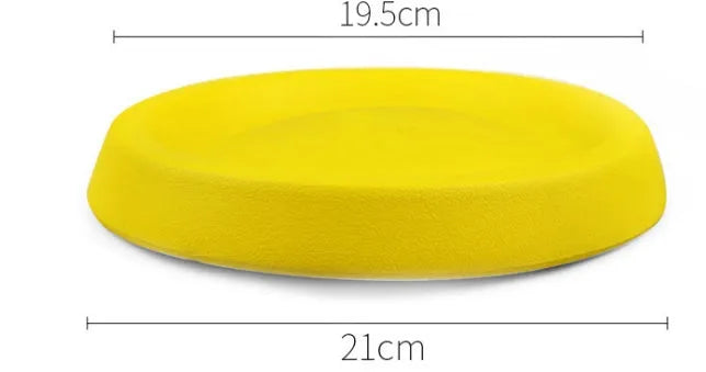 Yellow EVA dog throwing toy weighing 70g for training and interactive play