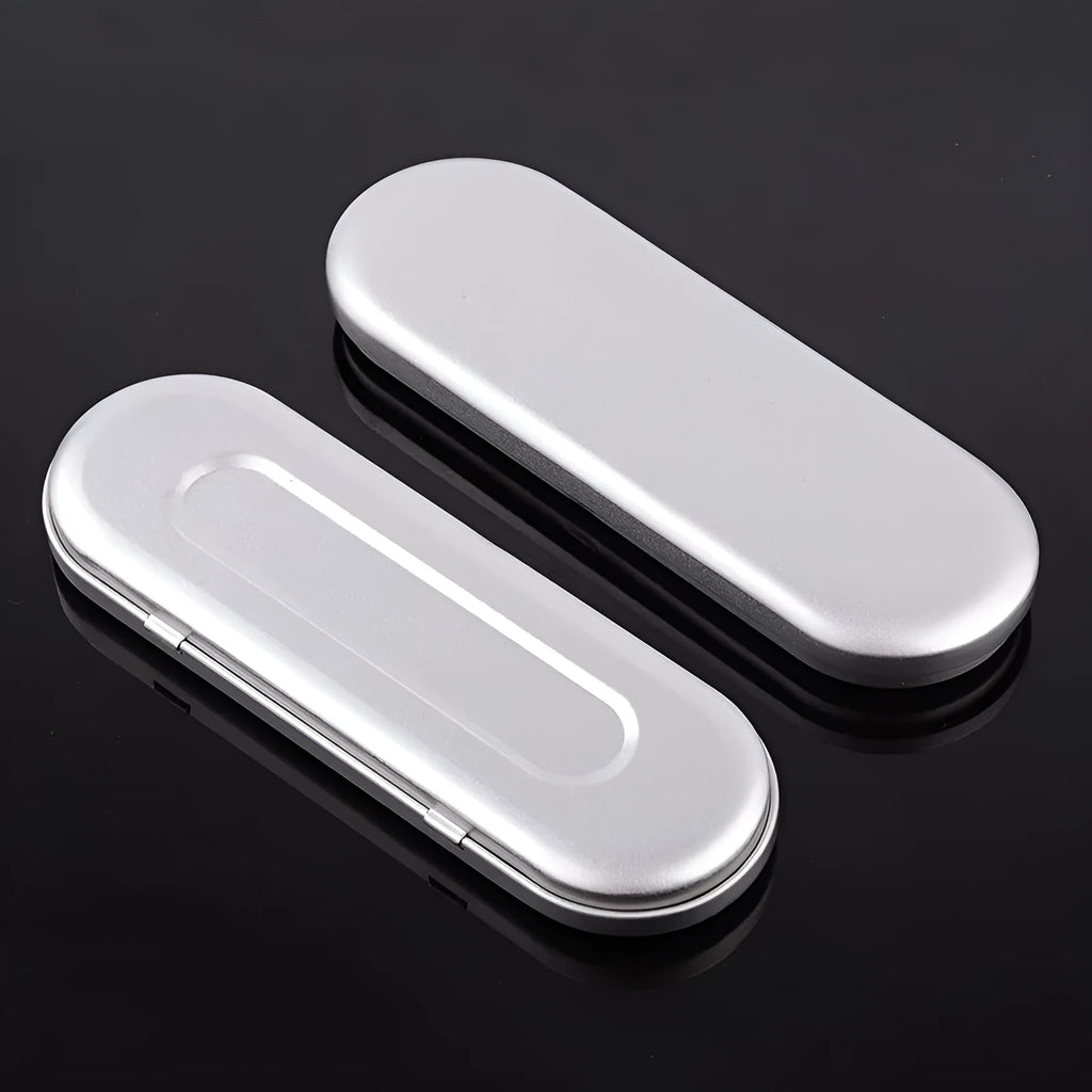 Rectangular tinplate metal box 175x60x18mm for pen and cosmetic storage