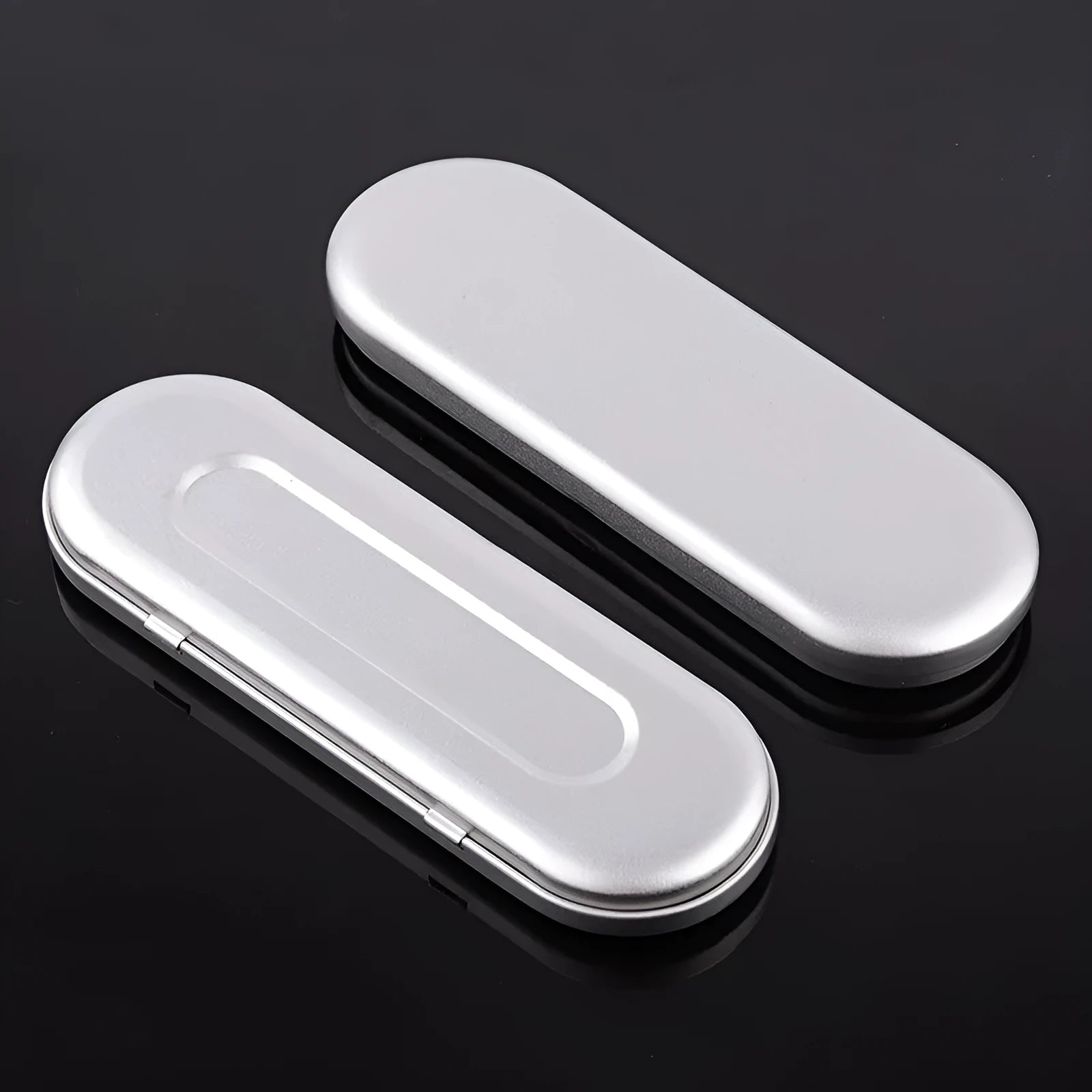 Rectangular tinplate metal box 175x60x18mm for pen and cosmetic storage