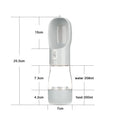 Portable dog water bottle with kettle attachment for walking hydration in blue, grey, green, and pink colours