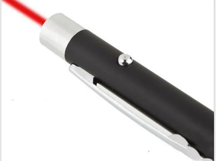 Black red laser pointer presentation pen measuring 13.5cm long
