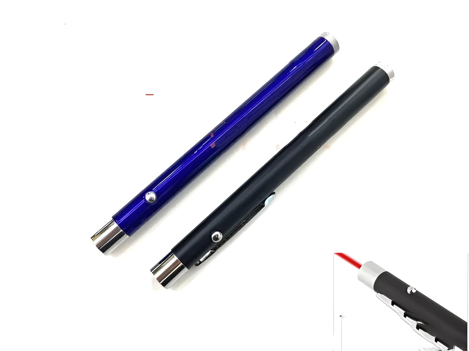Black red laser pointer presentation pen measuring 13.5cm long