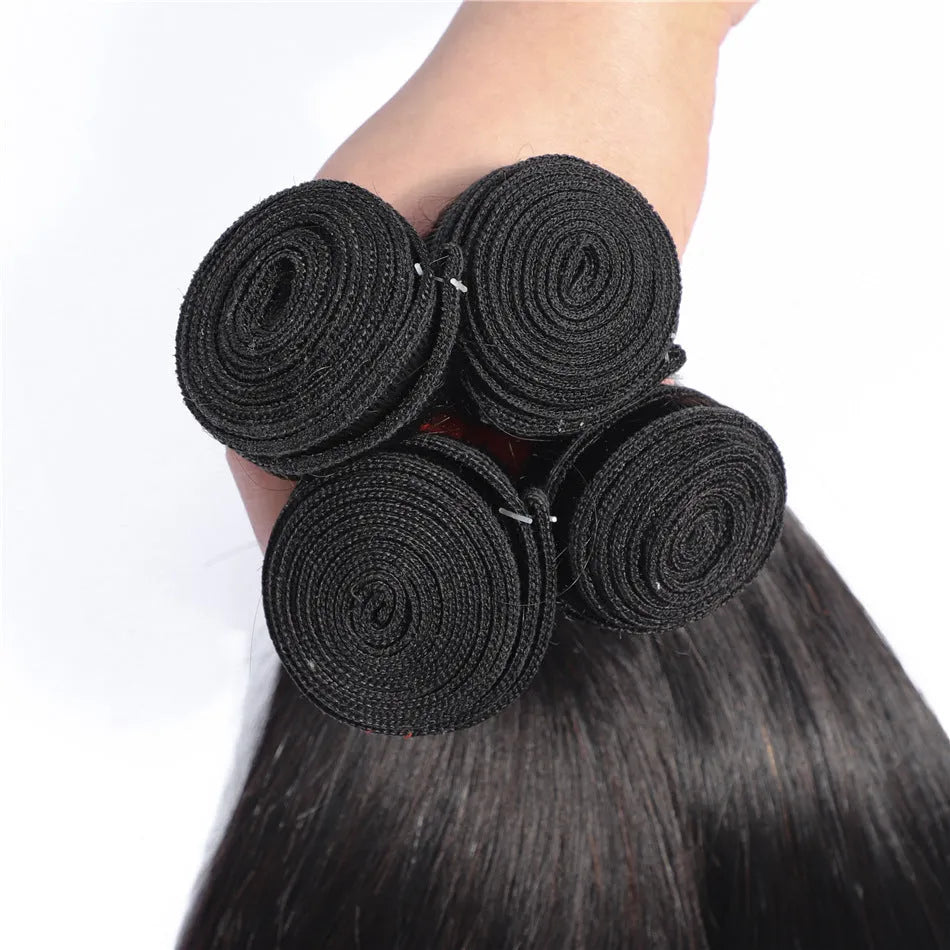 Smooth real hair weave in natural colour, 8-30 inch lengths, machine made