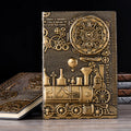 European retro notepad with 3D embossed cover in red bronze, silver, and green bronze colour options.