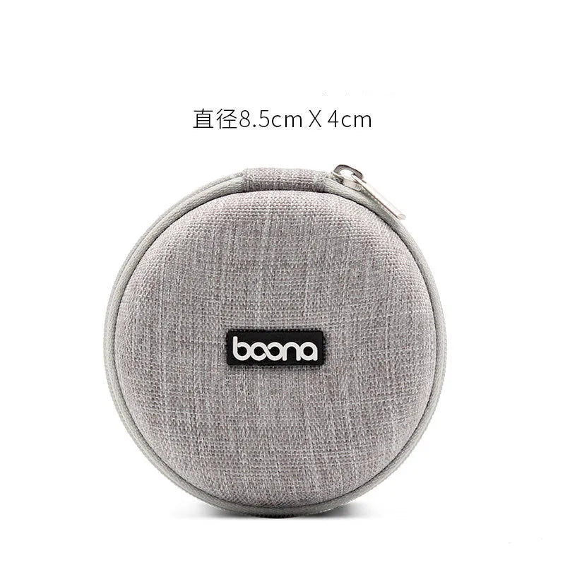Portable anti-stress EVA earphone storage bag rectangular gray black