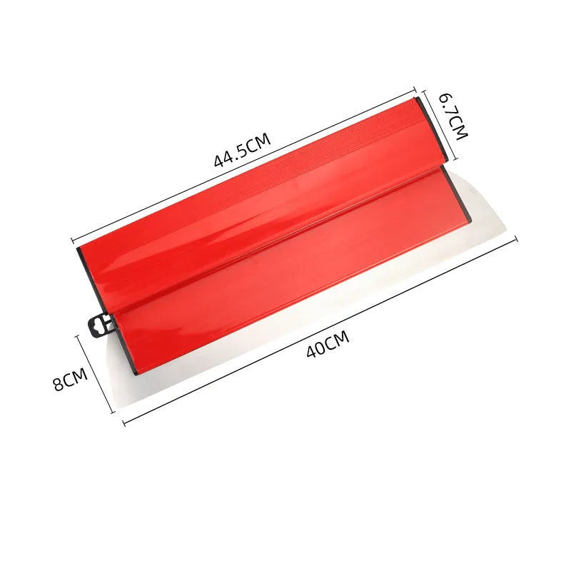 40cm leveling scraper wall paint tool with red handle and metal blade for putty and wallpaper