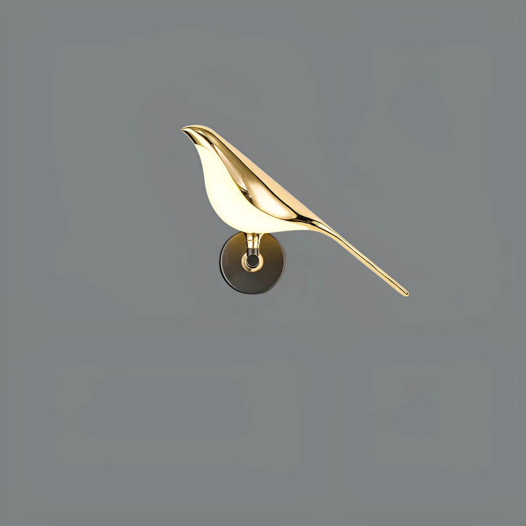 Modern simplicity magpie bird LED wall lamp in aluminium and zinc alloy, single-head style, for indoor installation