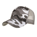 Cotton camouflage mesh baseball cap for men with lengthened brim in Army Green
