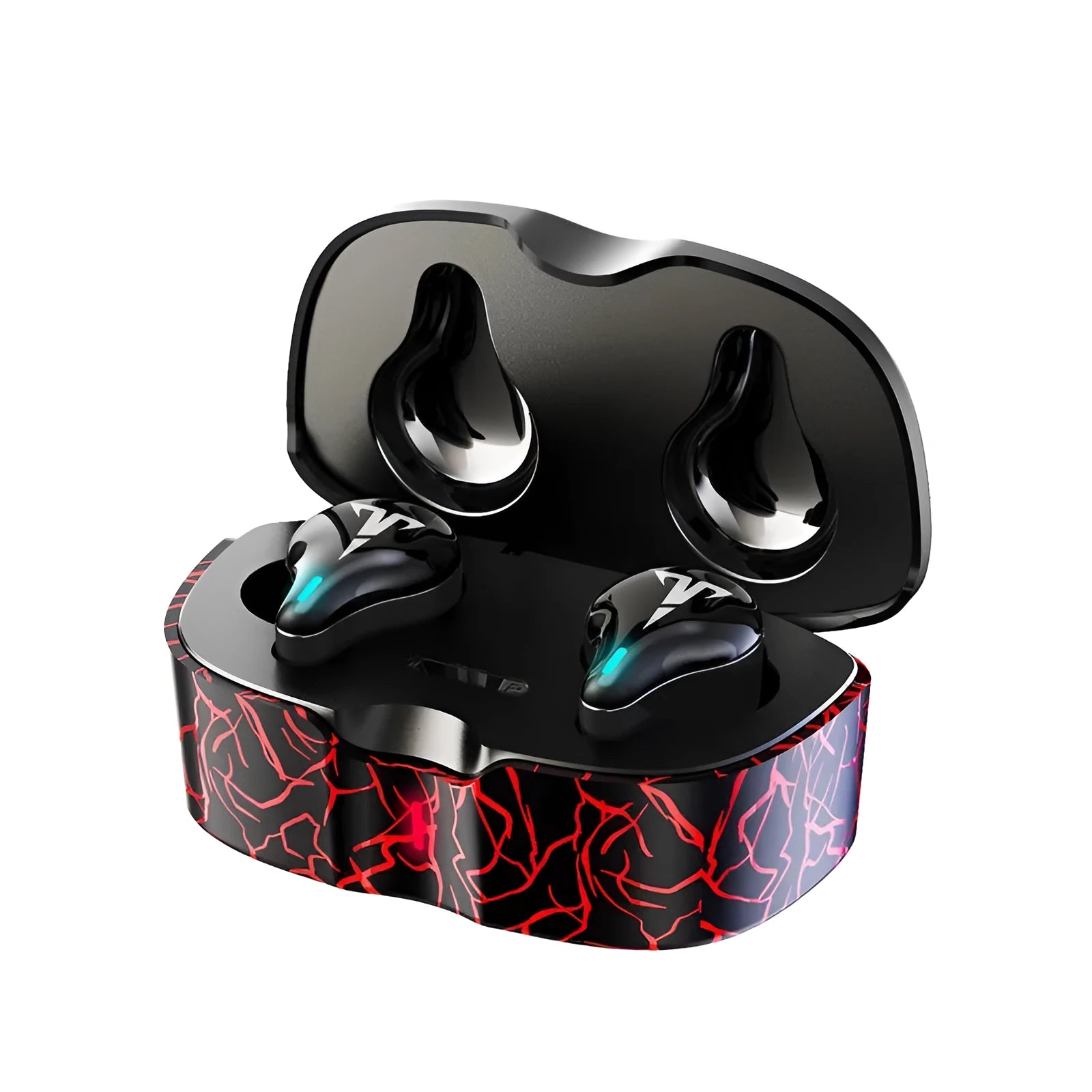Wireless mini in-ear noise reduction sports stereo gaming headset in black with Bluetooth 5.0 and battery display