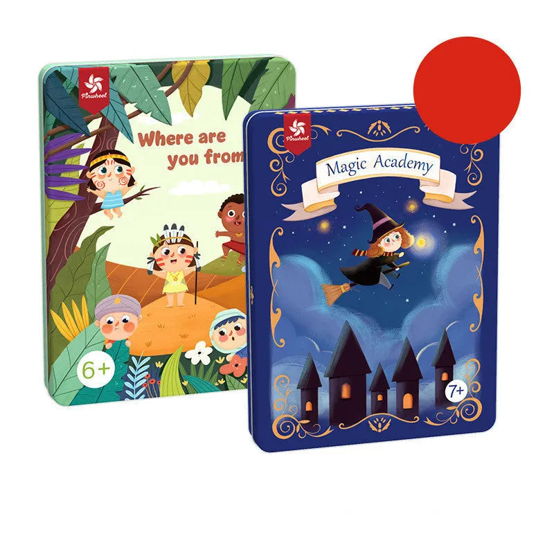 Magnetic glue butt bump logic table game for children with silicone pieces in colour box packaging