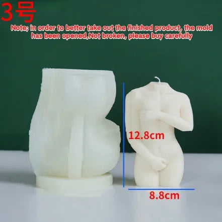 Silicone female body candle mould showing detailed shy pose designs for crafting