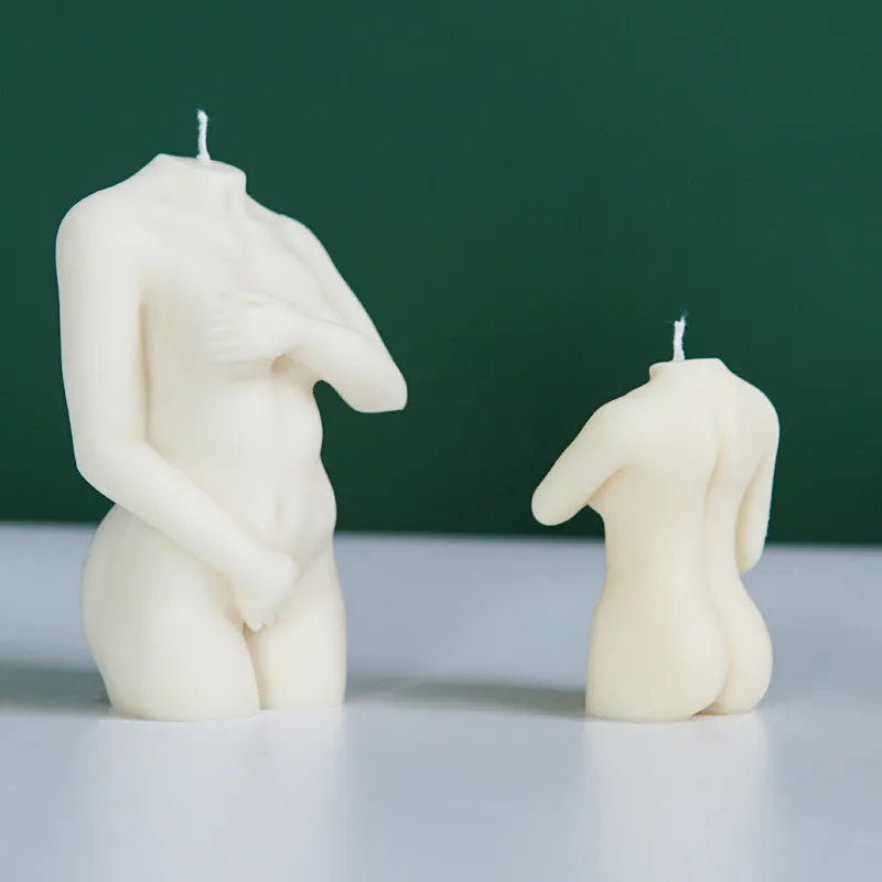 Silicone female body candle mould showing detailed shy pose designs for crafting