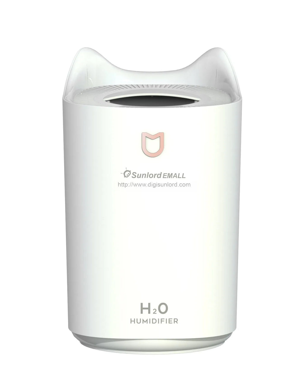 Coral Pink dual spray humidifier with USB cable and three mist outlets