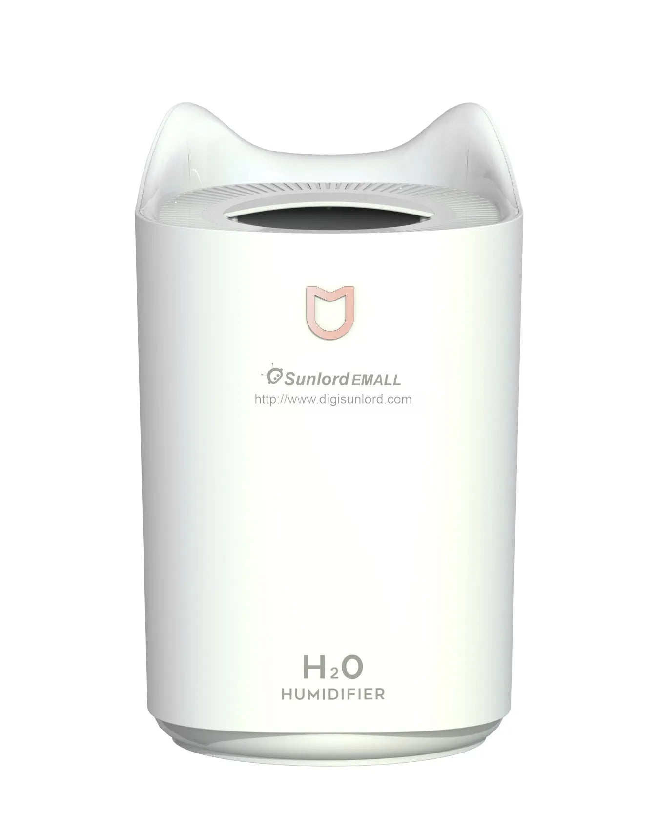 Coral Pink dual spray humidifier with USB cable and three mist outlets