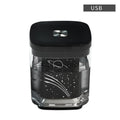 USB projection humidifier with colourful night light on desktop, black colour option