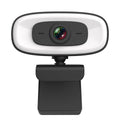 Black USB computer webcam with 2K resolution and CMOS sensor for desktop video calls