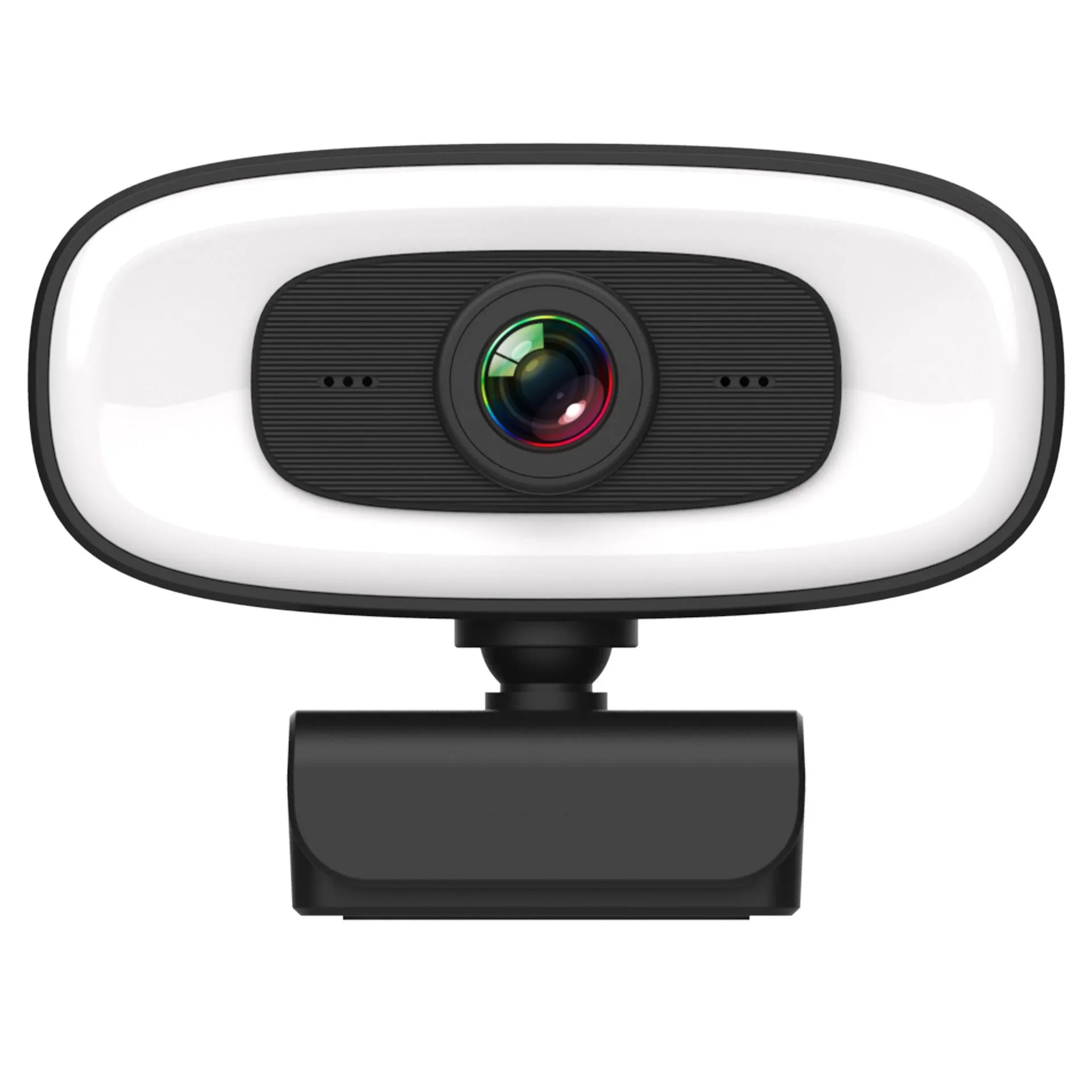 Black USB computer webcam with 2K resolution and CMOS sensor for desktop video calls