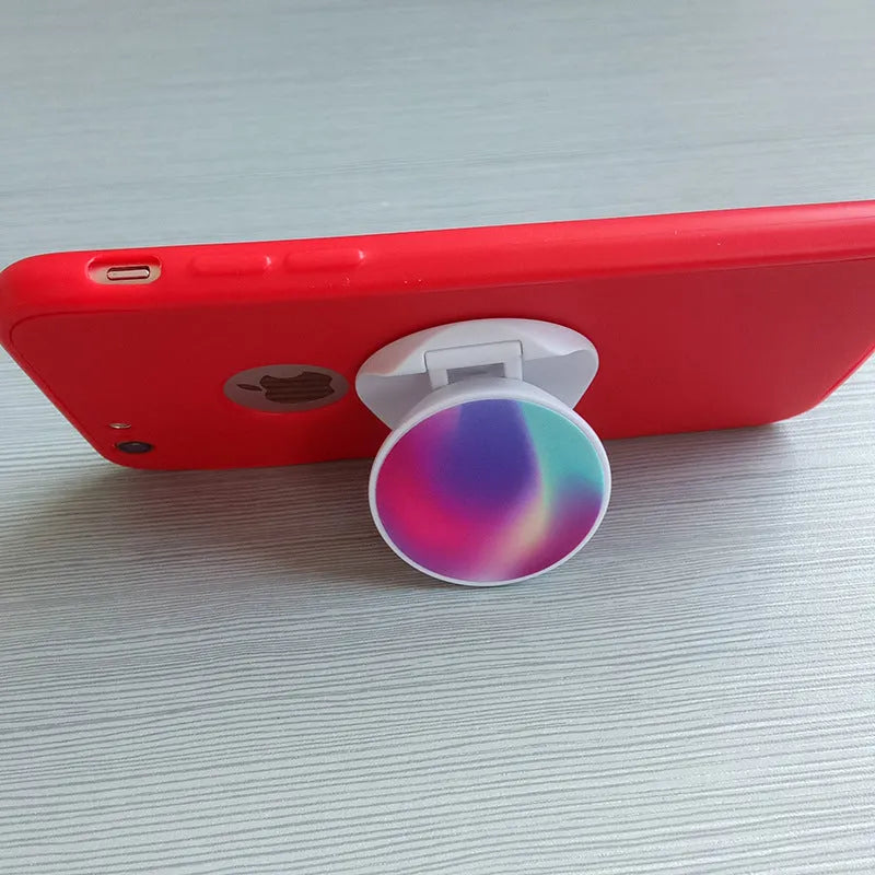 Folding mobile phone stand in colour option B with thermal transfer aluminium sheet finish