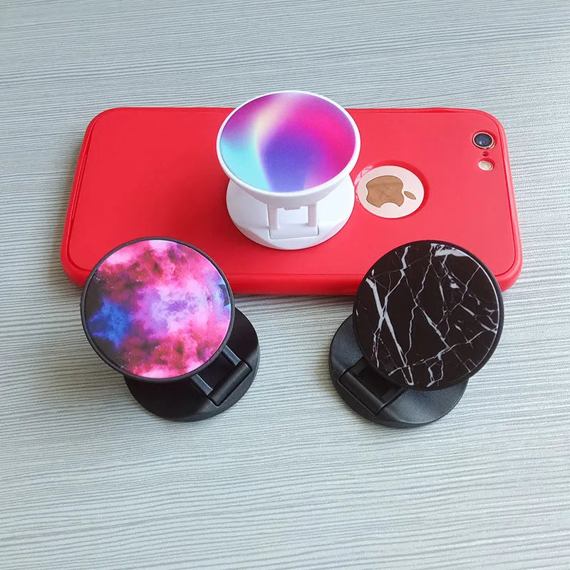 Folding mobile phone stand in colour option B with thermal transfer aluminium sheet finish