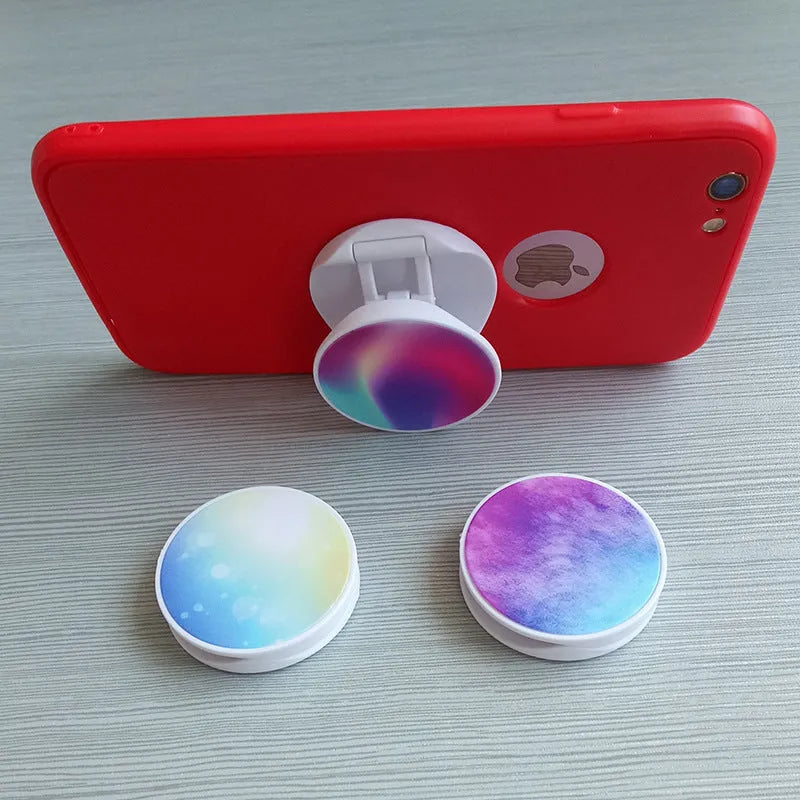 Folding mobile phone stand in colour option B with thermal transfer aluminium sheet finish