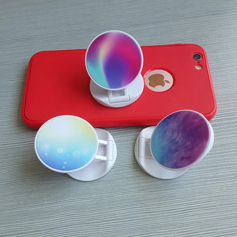 Folding mobile phone stand in colour option B with thermal transfer aluminium sheet finish