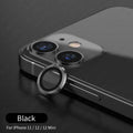 Metal lens protector for iPhone camera with tempered glass construction and anti-scratch coating