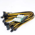 Server power conversion board to 6pin adapter with twelve 50cm black 8Pin graphics card power cables.