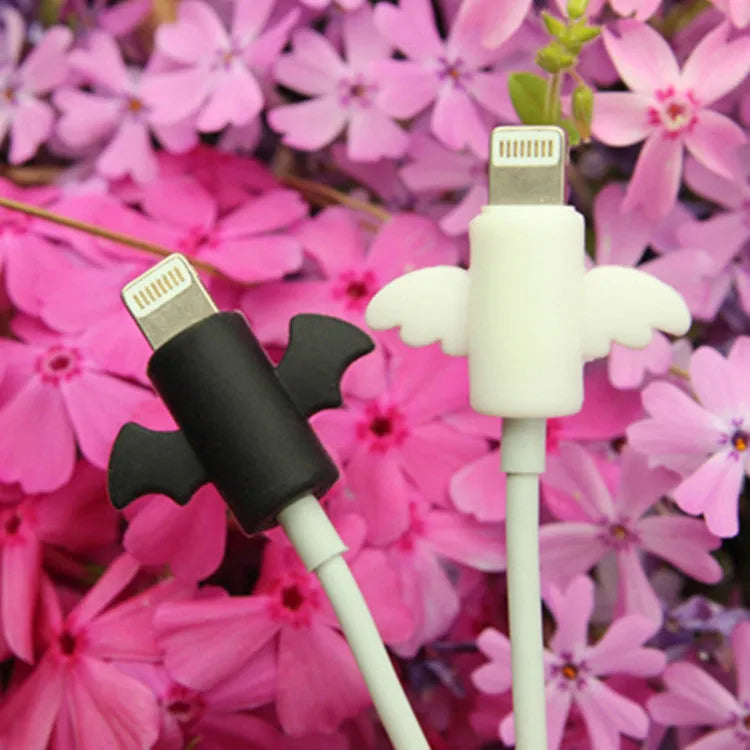 Silicone cable protective cover in white and black colours with L and S size options