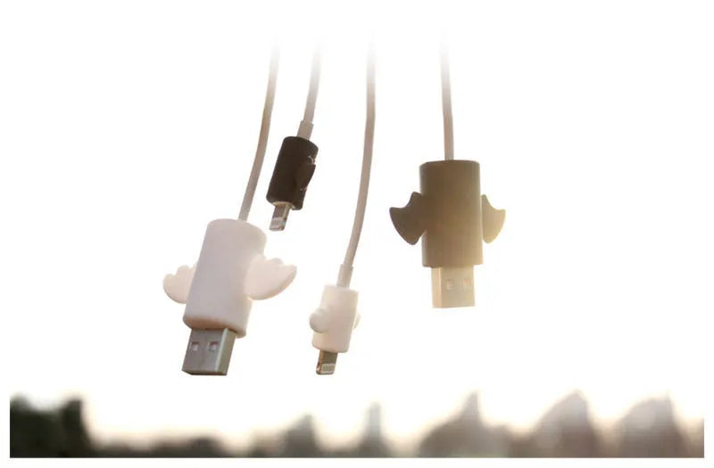 Silicone cable protective cover in white and black colours with L and S size options
